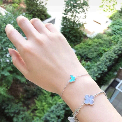 [⭐Shinejoy]BUTTERFLY TURQUOISE BUTTERFLY BRACELET SILVER