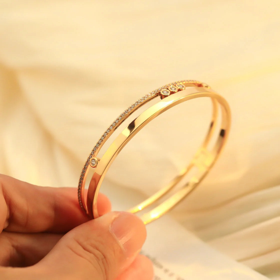 [⭐Shinejoy]Move Romane Diamond Bangle Bracelet
