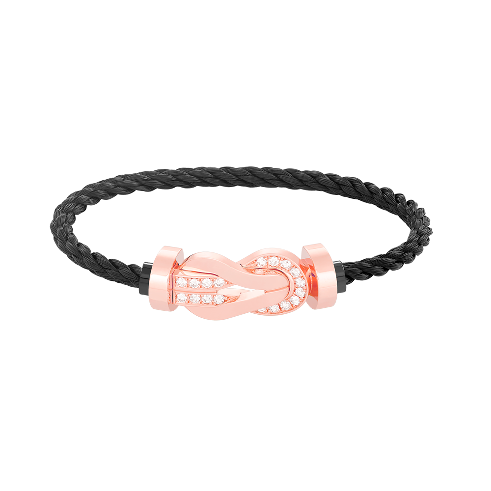 [⭐Shinejoy]CHANCE LARGE 8 FIGURE BUCKLE HALF DIAMOND BRACELET ROSE GOLD
