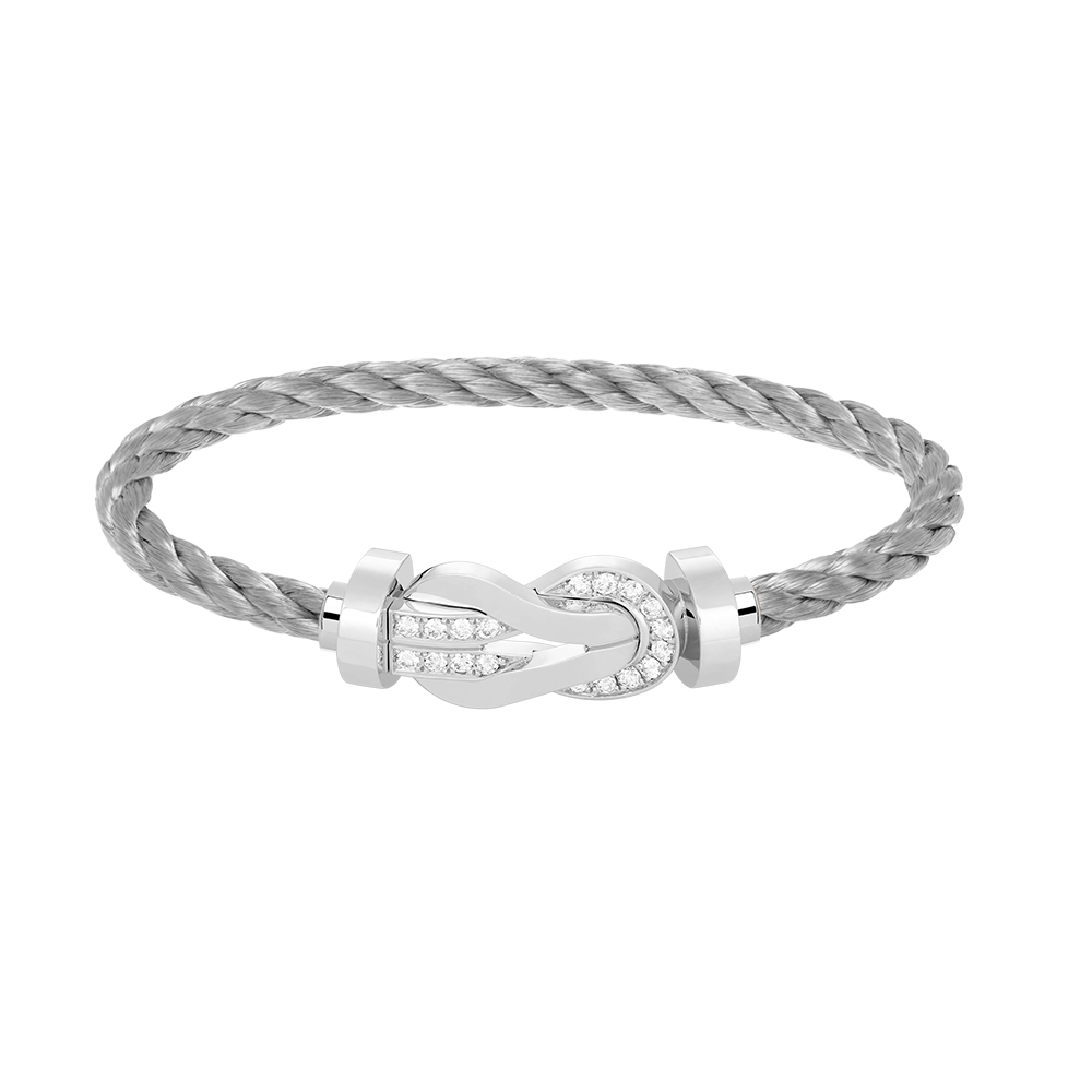 [⭐Shinejoy]CHANCE LARGE 8 FIGURE BUCKLE HALF DIAMOND BRACELET SILVER