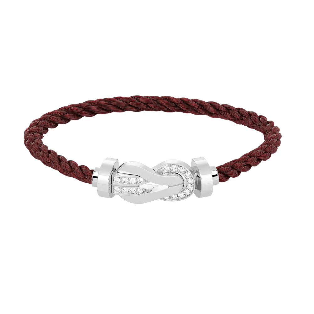 [⭐Shinejoy]CHANCE LARGE 8 FIGURE BUCKLE HALF DIAMOND BRACELET SILVER