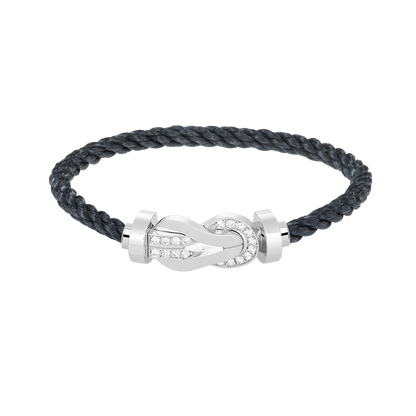 [⭐Shinejoy]CHANCE LARGE 8 FIGURE BUCKLE HALF DIAMOND BRACELET SILVER