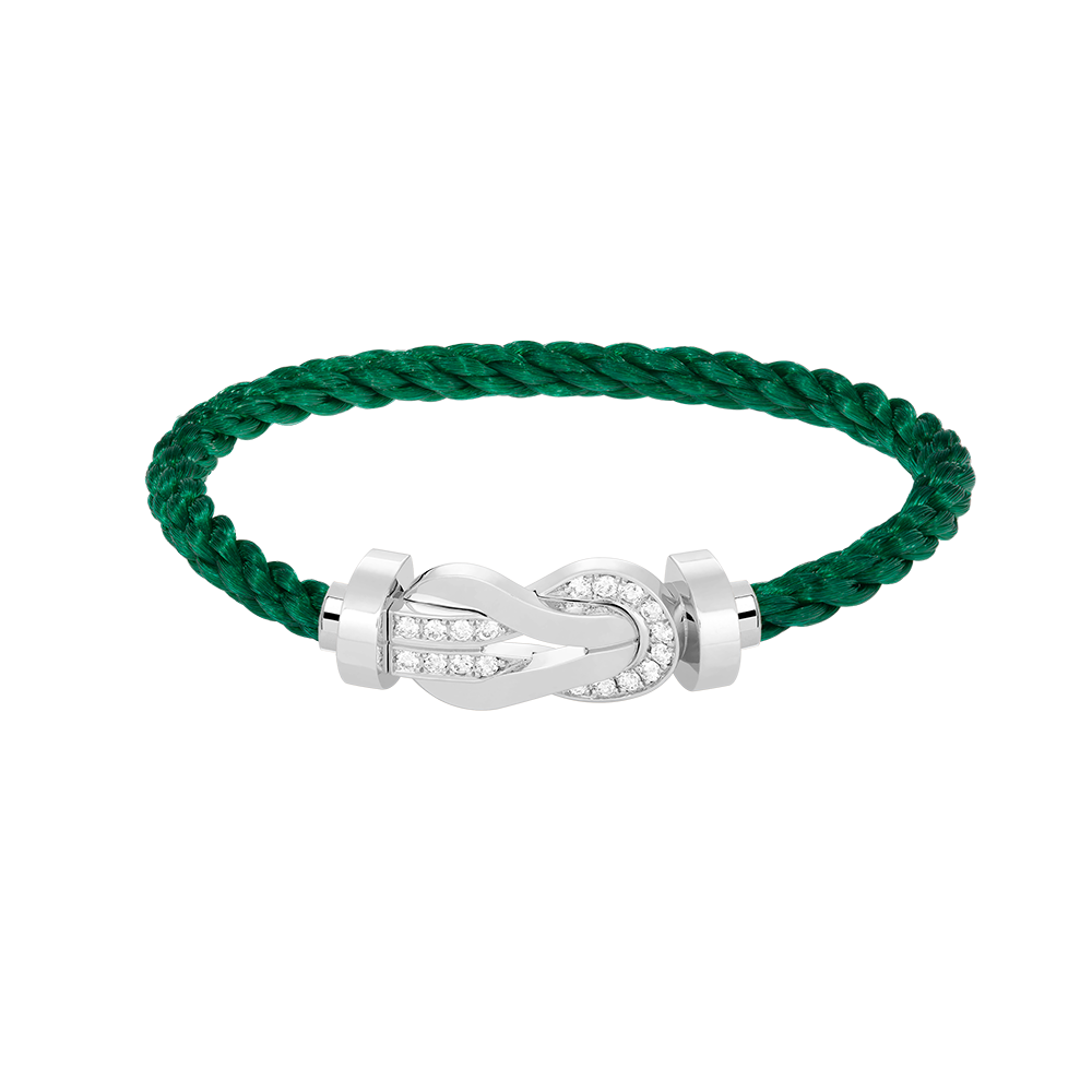 [⭐Shinejoy]CHANCE LARGE 8 FIGURE BUCKLE HALF DIAMOND BRACELET SILVER