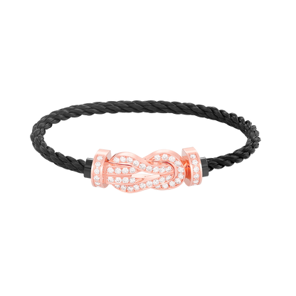 [⭐Shinejoy]CHANCE LARGE 8 FIGURE BUCKLE FULL DIAMOND BRACELET ROSE GOLD
