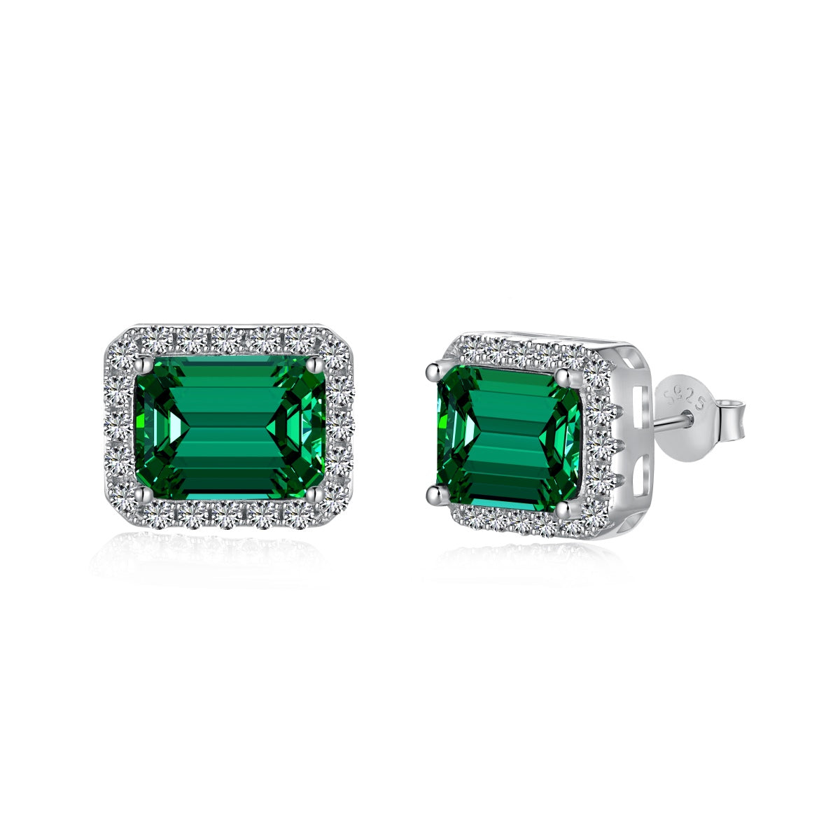 [Shinejoy Jewelry] 豪華で華奢なエメラルドカット・バンケットイヤリング