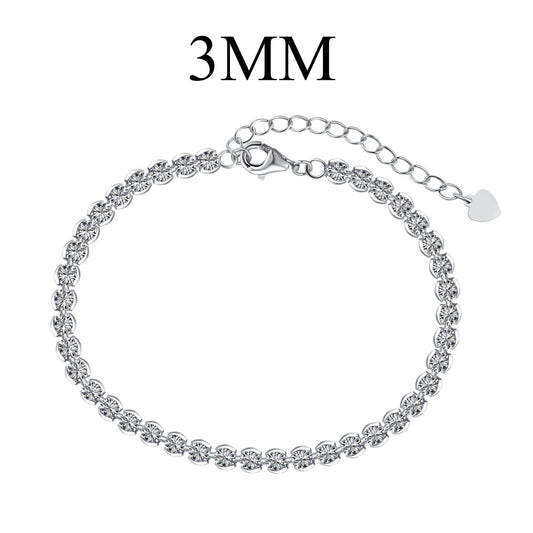 [Shinejoy Jewelry] 華やかで輝くラウンドカット デイリーブレスレット