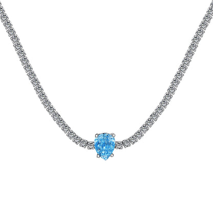 [Shinejoy Jewelry]1.0カラット ユニーク ペアシェイプ テニスネックレス