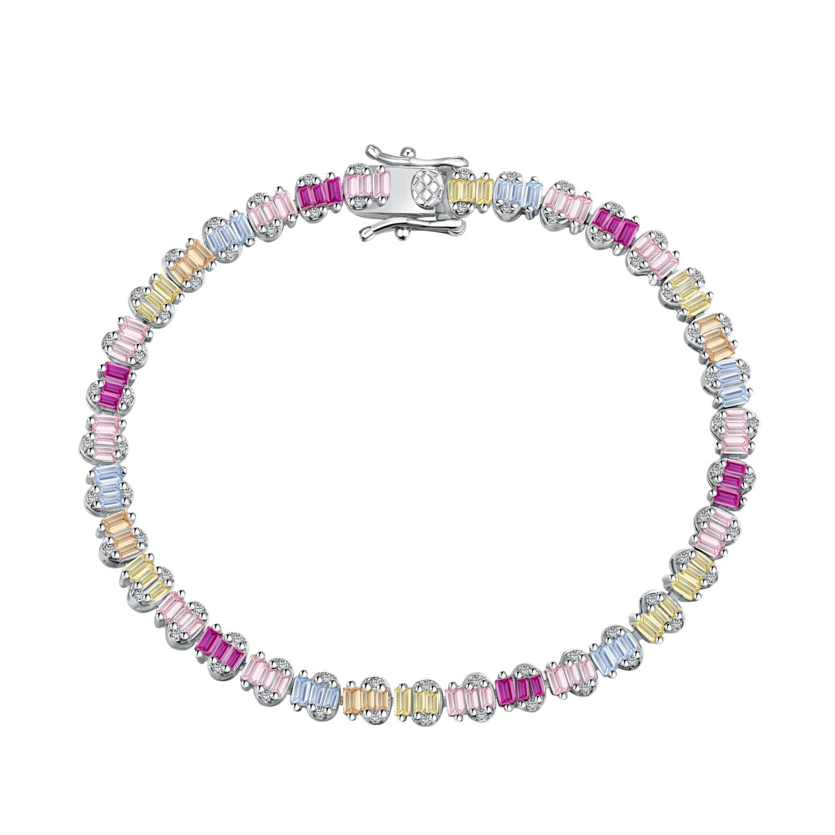 [Shinejoy Jewelry] Zartes, buntes Party-Armband im Smaragdschliff