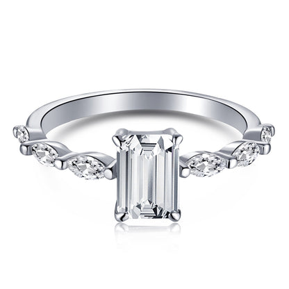 [Shinejoy Jewelry] 1.0カラット 上品で華やかなラディアントカット デイリーリング