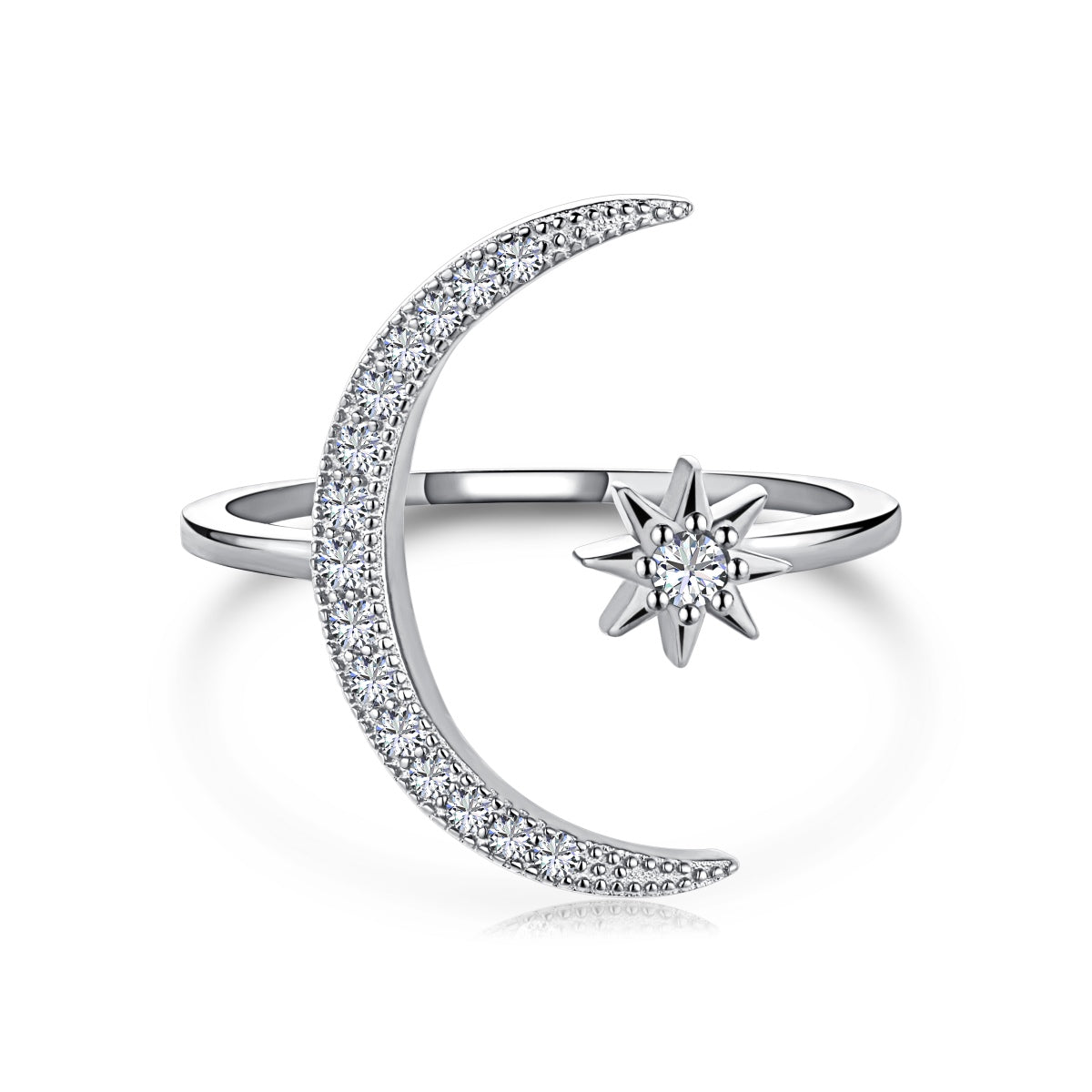 [Shinejoy Jewelry]エタニティ ムーン＆スター リング