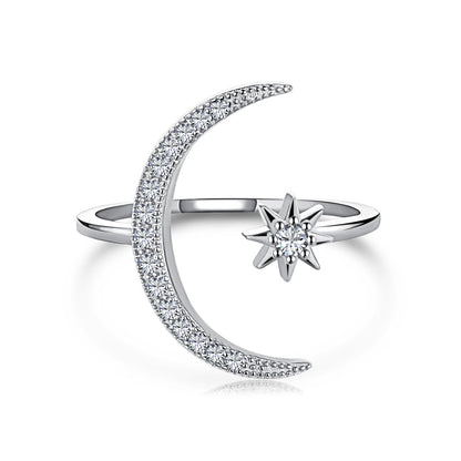 [Shinejoy Jewelry]エタニティ ムーン＆スター リング