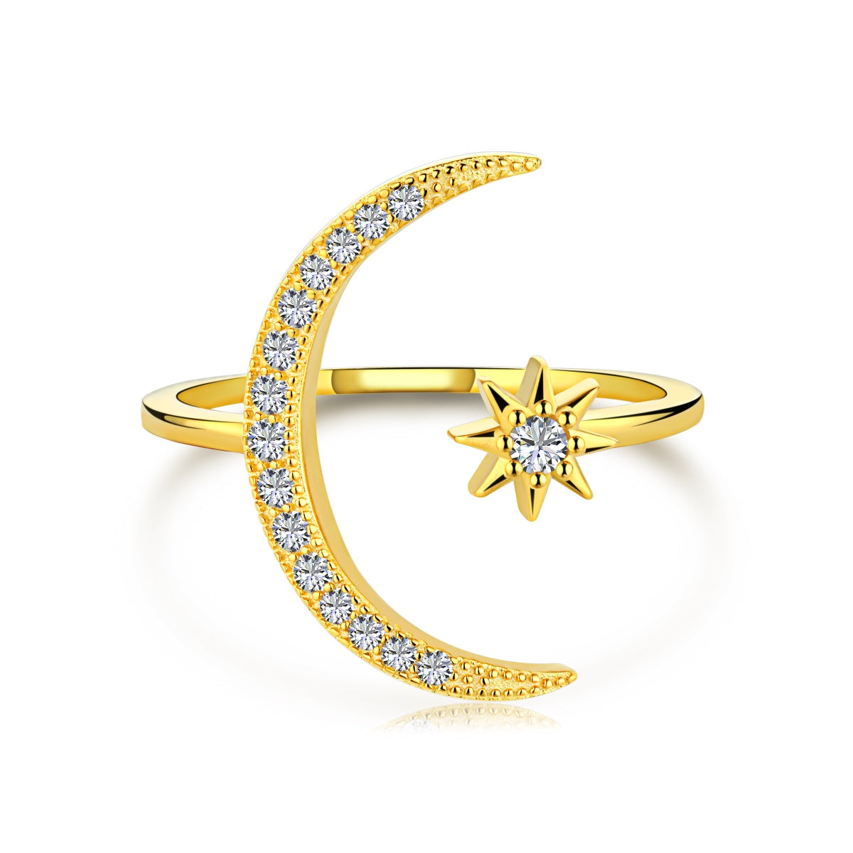 [Shinejoy Jewelry]エタニティ ムーン＆スター リング