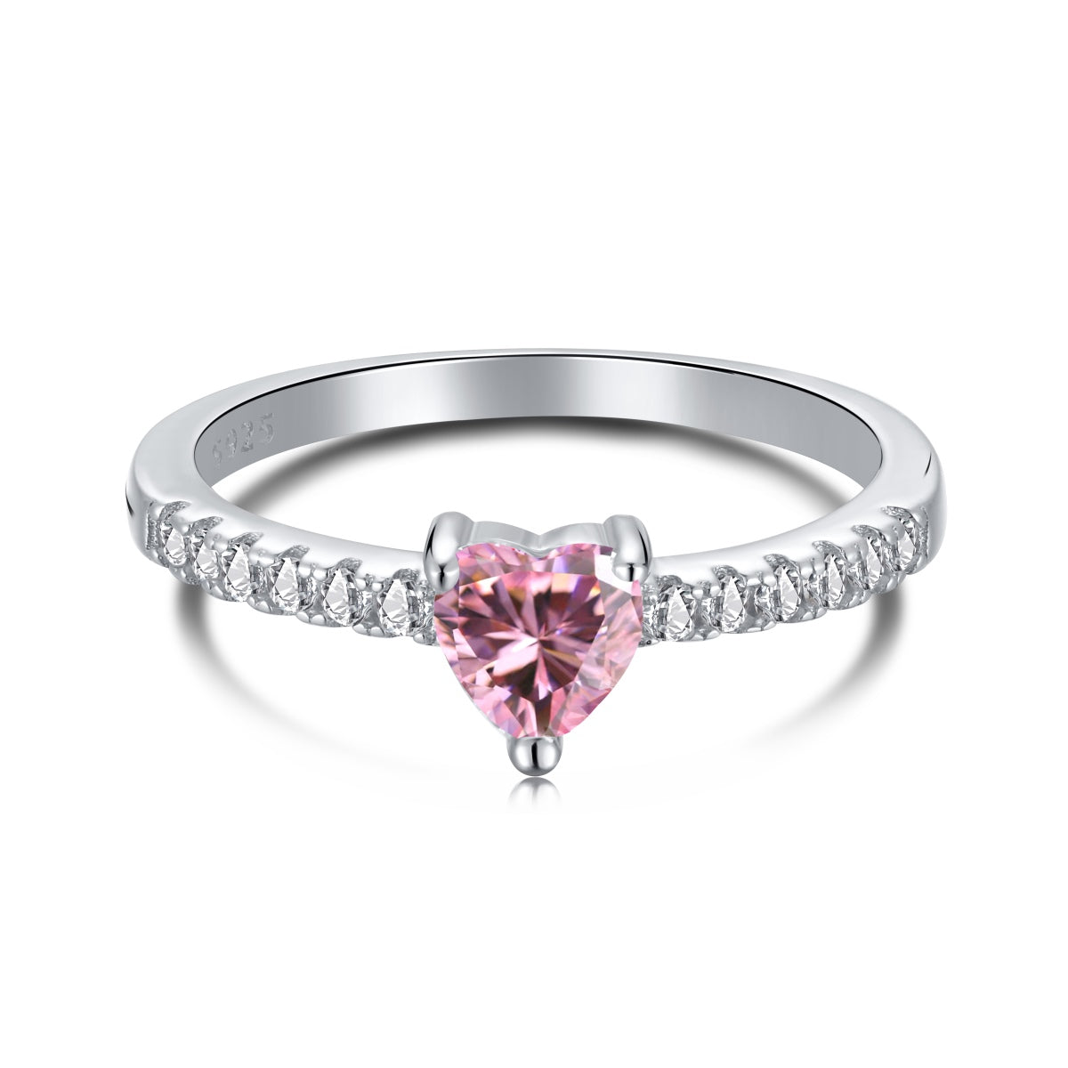 [Shinejoy Jewelry] 0.5カラット エタニティ チャーミング ハートシェイプ ラバーリング
