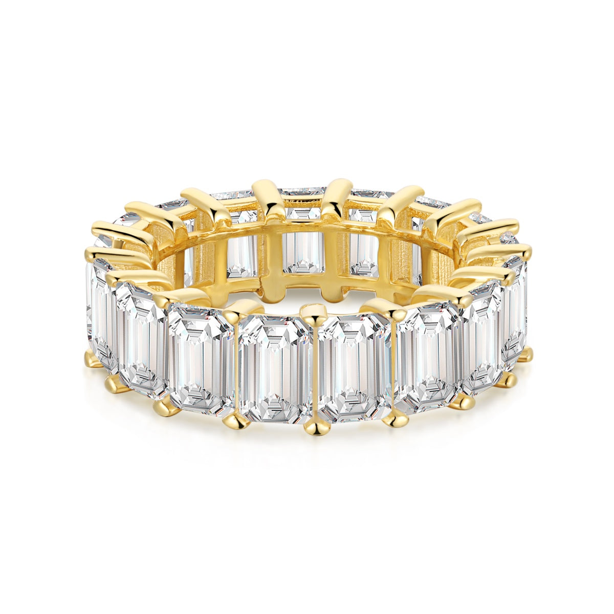 [Shinejoy Jewelry] 0,75 Karat eleganter Tennisring im Smaragdschliff
