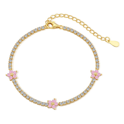 {
  "Shinejoy Jewelry": "シャインジョイ・ジュエリー",
  "Sparkling Flower Shape Tennis Bracelet": "煌めくフラワーモチーフのテニスブレスレット"
}