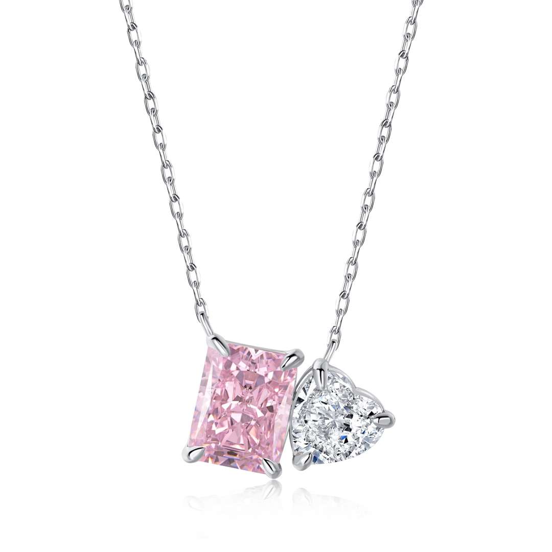 [Shinejoy Jewelry]Glänzende Halskette in Quadrat- und Herzform