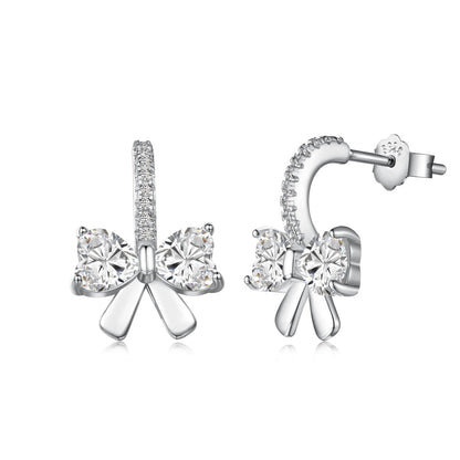 [Shinejoy Jewelry]ハート型リボンデザインの精巧なピアス