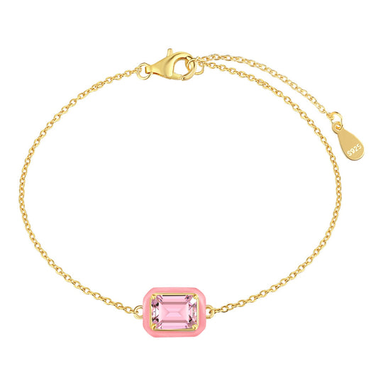 [Shinejoy Jewelry]2.0カラット 輝くカラフルなエメラルドカット デイリーブレスレット
