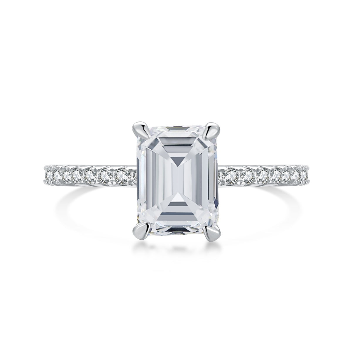 [Shinejoy Jewelry] 2,0 Karat funkelnder, verzierter Ring im Radiant-Schliff für Partys