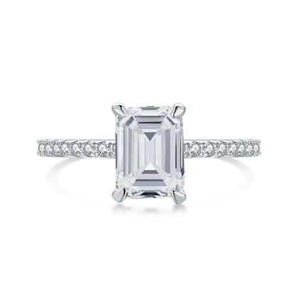 [Shinejoy Jewelry] 2,0 Karat funkelnder, verzierter Ring im Radiant-Schliff für Partys