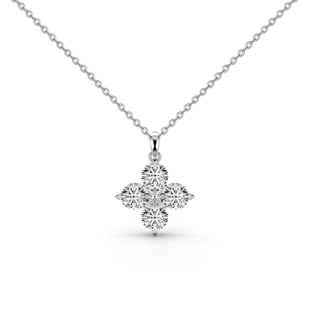 [Shinejoy Jewelry]Halskette mit vierblättrigem Kleeblatt und achtstrahligem Stern