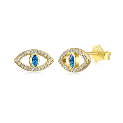 [Shinejoy Jewelry] ブルーデビルアイ 透かしスタッドピアス