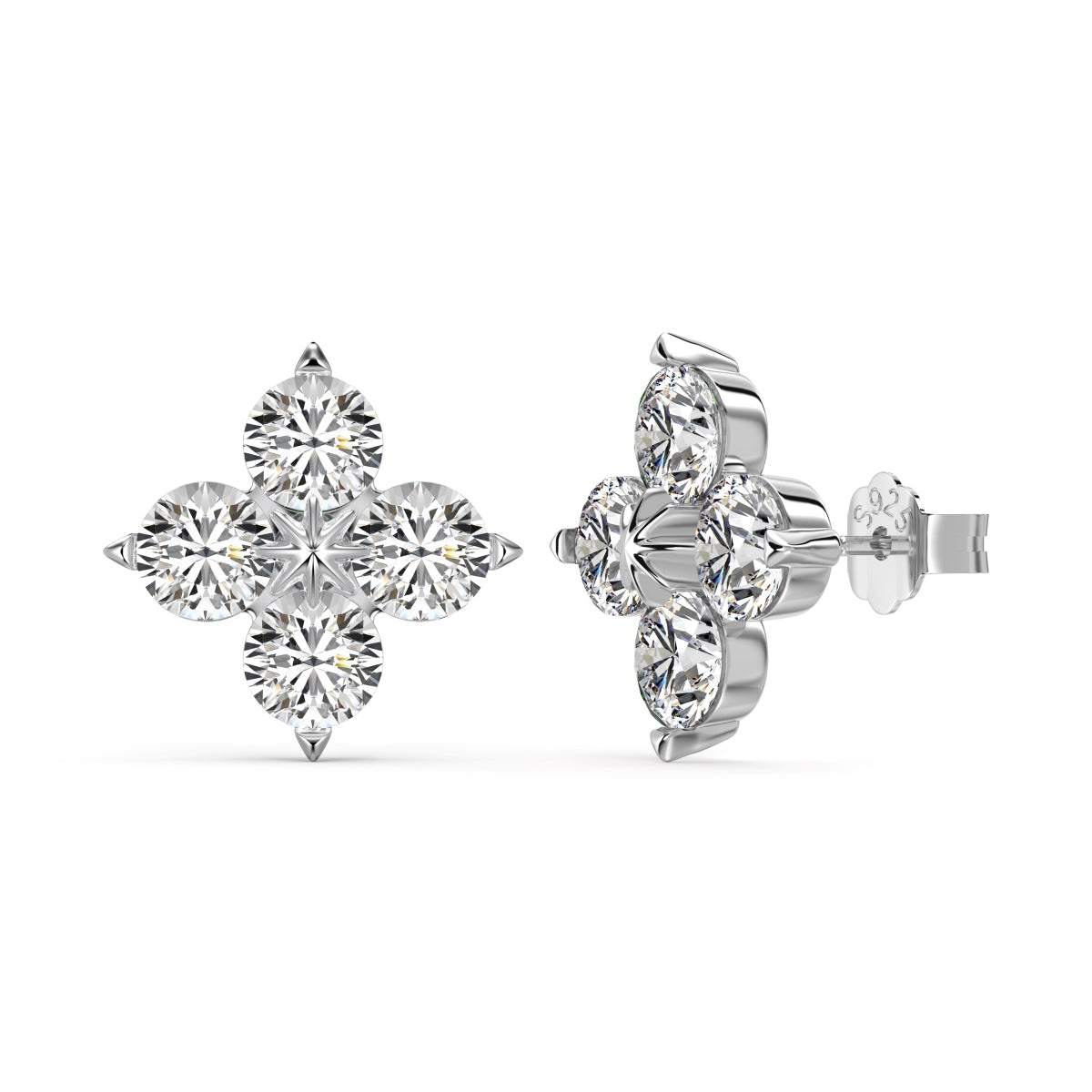 [Shinejoy Jewelry] 四つ葉のクローバー 八芒星ピアス