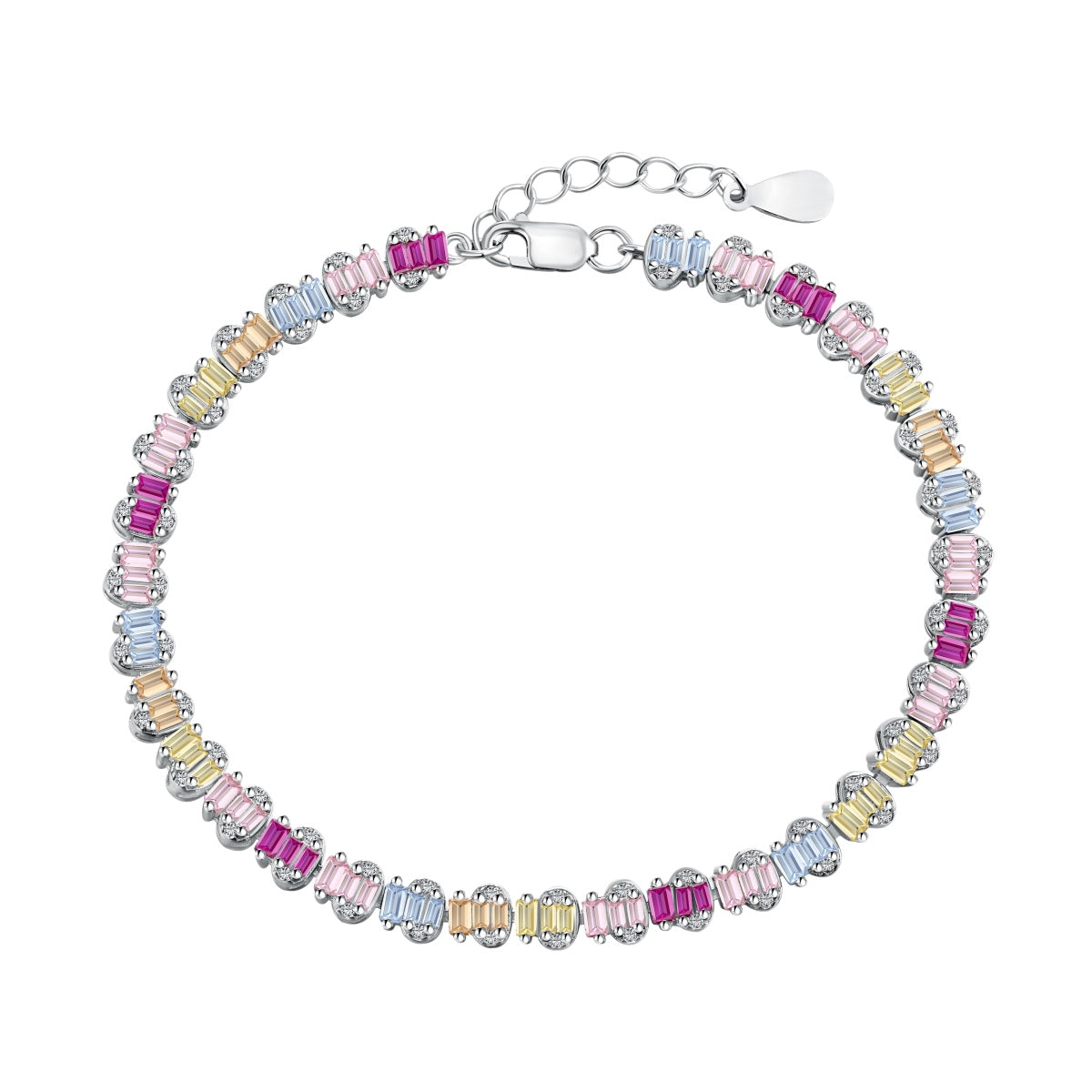 [Shinejoy Jewelry] Zartes, buntes Party-Armband im Smaragdschliff