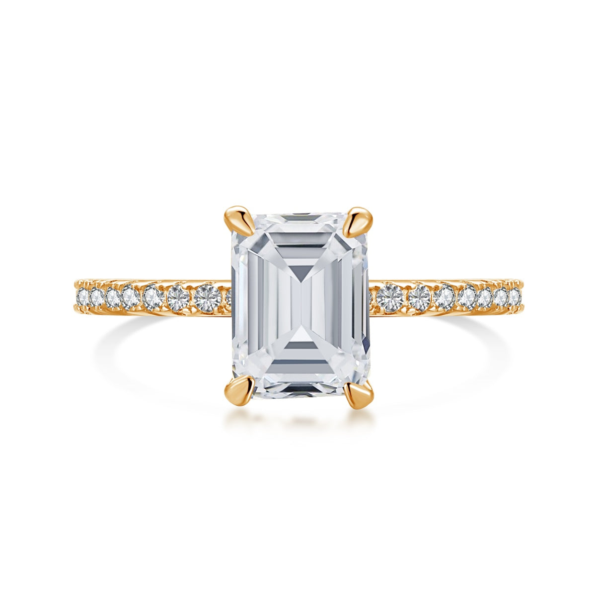 [Shinejoy Jewelry] 2,0 Karat funkelnder, verzierter Ring im Radiant-Schliff für Partys