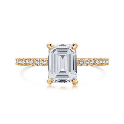 [Shinejoy Jewelry] 2,0 Karat funkelnder, verzierter Ring im Radiant-Schliff für Partys