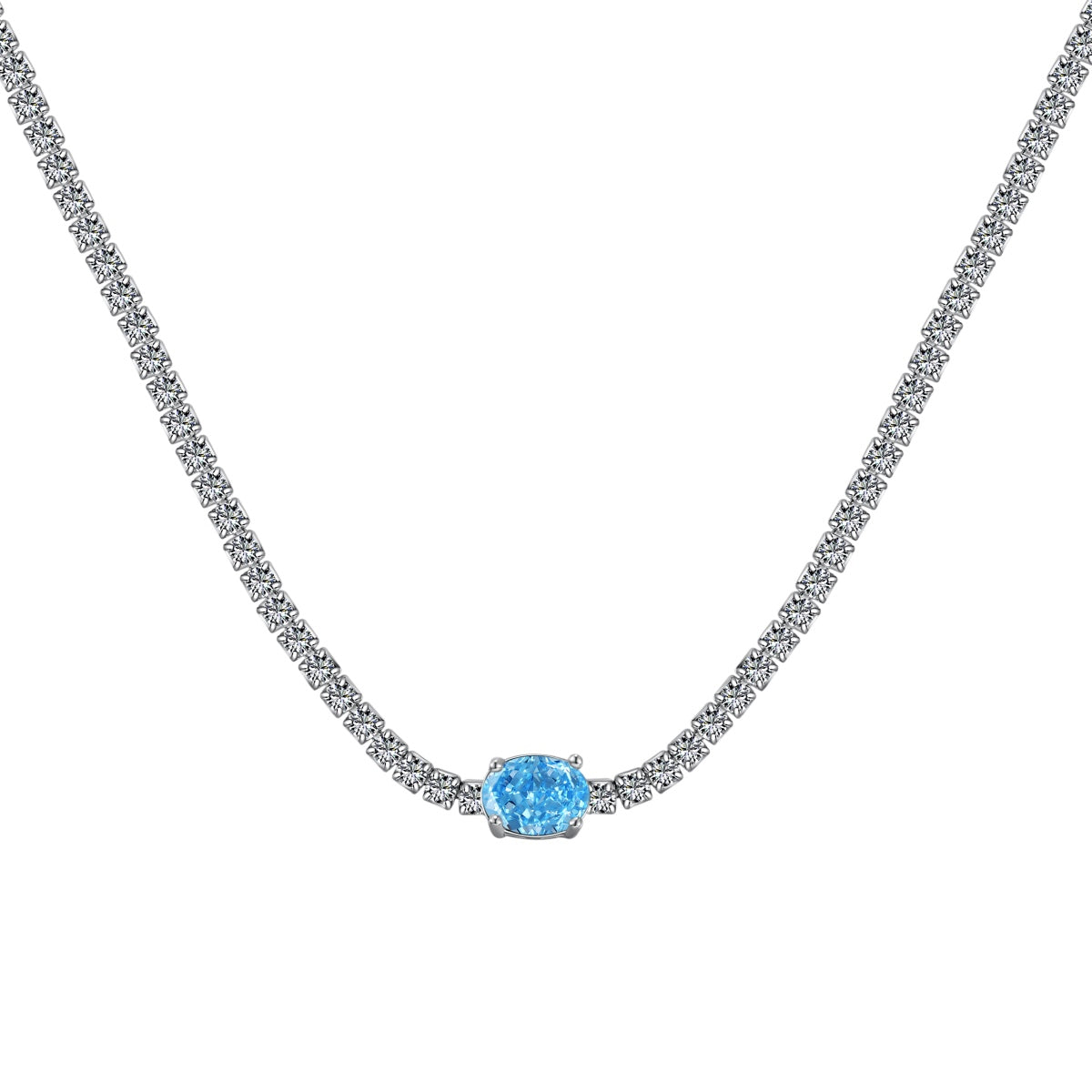 [Shinejoy Jewelry] 1,0 Karat strahlende Halskette mit ovalem Schliff