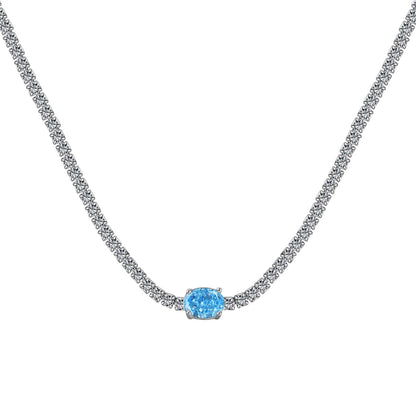 [Shinejoy Jewelry] 1,0 Karat strahlende Halskette mit ovalem Schliff
