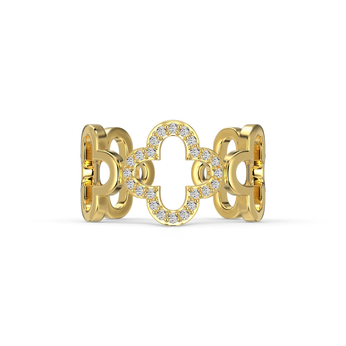 {
  "Shinejoy Jewelry": "シャインジョイ・ジュエリー",
  "Hollow Design Four-Leaf Clover Flower Shape Ring": "透かしデザイン 四つ葉のクローバー フラワーモチーフ リング"
}