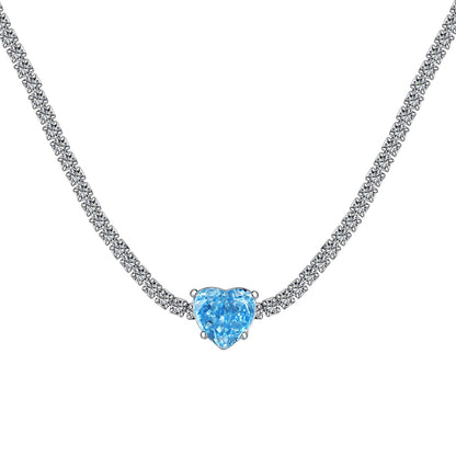 [Shinejoy Jewelry] 2.0カラット スパークリング テニス ハートカット ネックレス