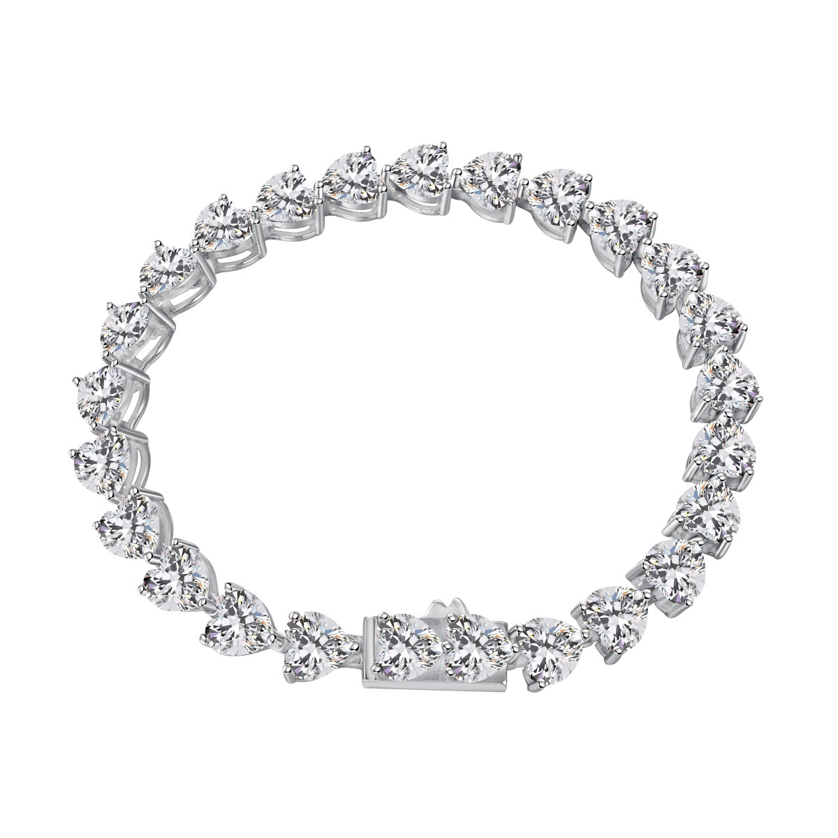 [Shinejoy Jewelry]0.75カラット エレガントでロマンチックなハート型ラバーブレスレット