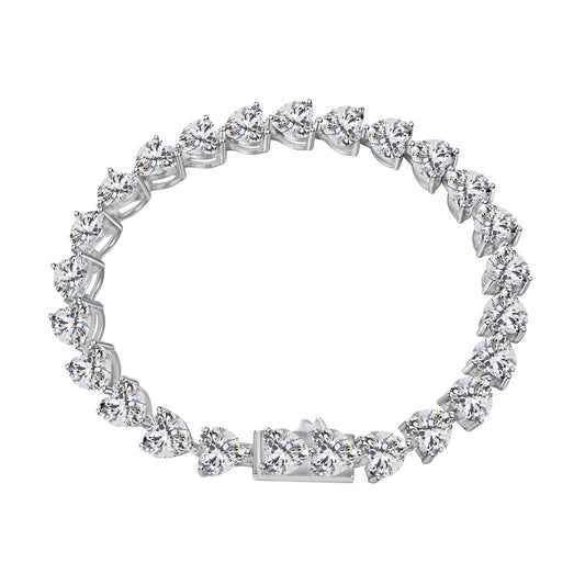 [Shinejoy Jewelry]0.75カラット エレガントでロマンチックなハート型ラバーブレスレット