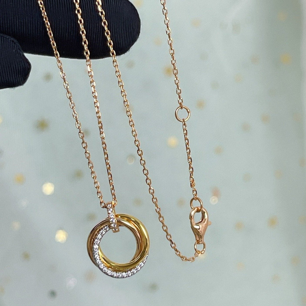 [⭐Shinejoy]トリニティネックレス シルバー ゴールド ピンクゴールド ダイヤモンド
