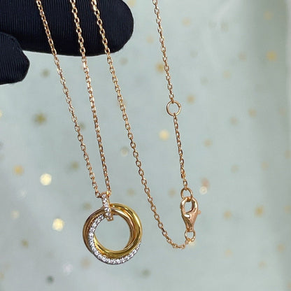 [⭐Shinejoy]トリニティネックレス シルバー ゴールド ピンクゴールド ダイヤモンド