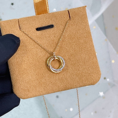 [⭐Shinejoy]トリニティネックレス シルバー ゴールド ピンクゴールド ダイヤモンド