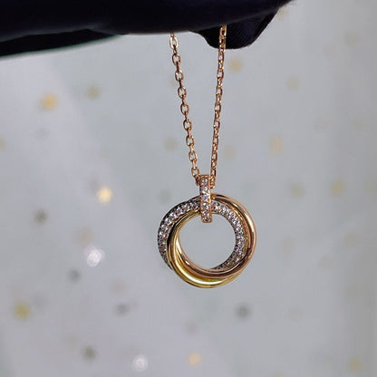 [⭐Shinejoy]トリニティネックレス シルバー ゴールド ピンクゴールド ダイヤモンド