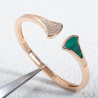 [⭐Shinejoy]DREAM BRACELET OPEN MALACHITE PINK GOLD