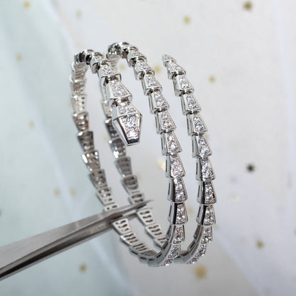 [⭐Shinejoy]セルペンティ ブレスレット シルバー ダイヤモンド ダブルロウ