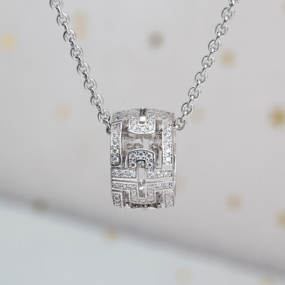 [⭐Shinejoy] パレンテシ ネックレス シルバー ダイヤモンド