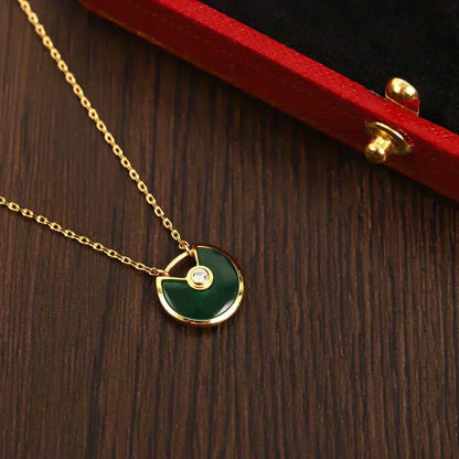 [⭐Shinejoy]アミュレット ゴールド マラカイト ネックレス