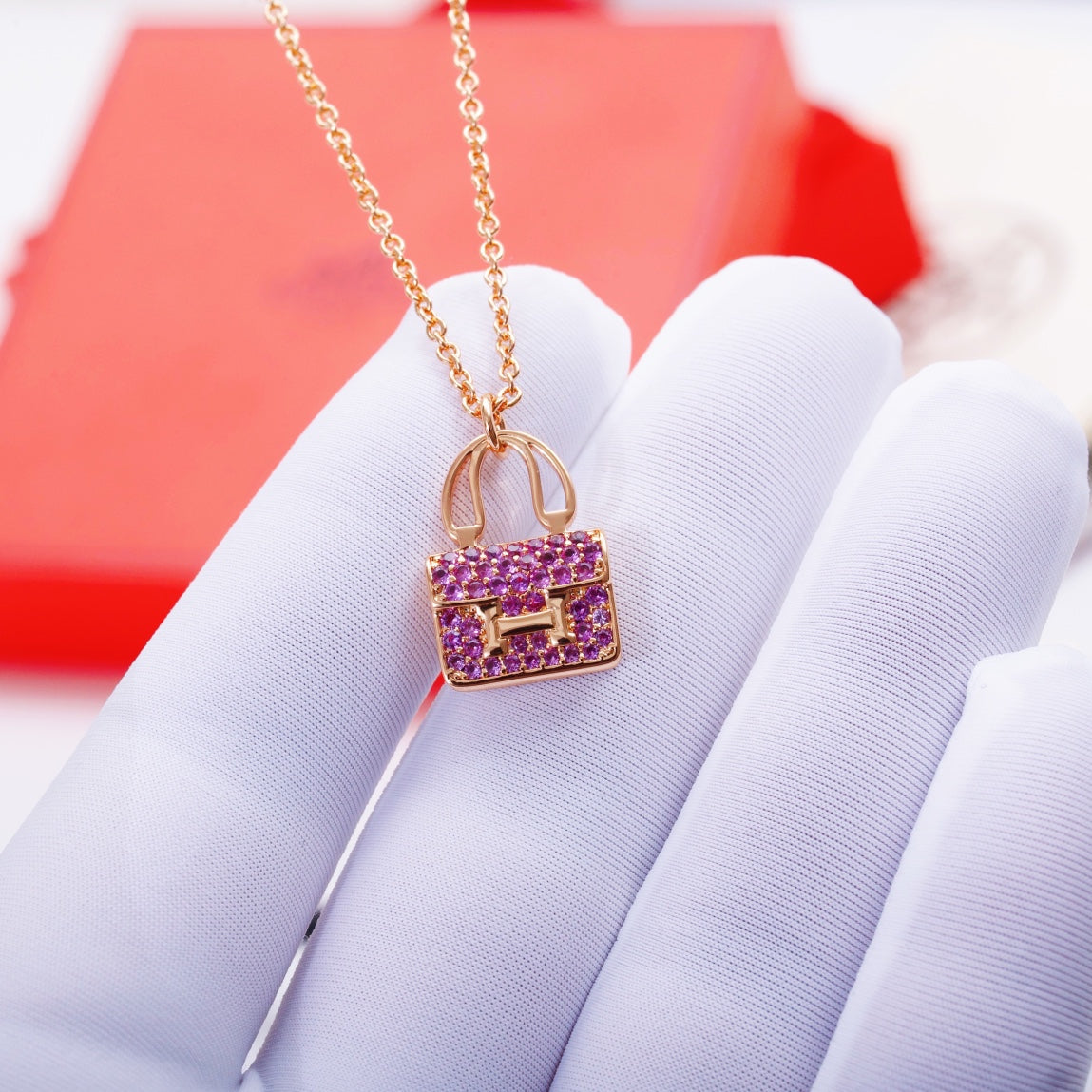 [⭐Shinejoy]コンスタンス ペンダント パープルダイヤモンド ネックレス