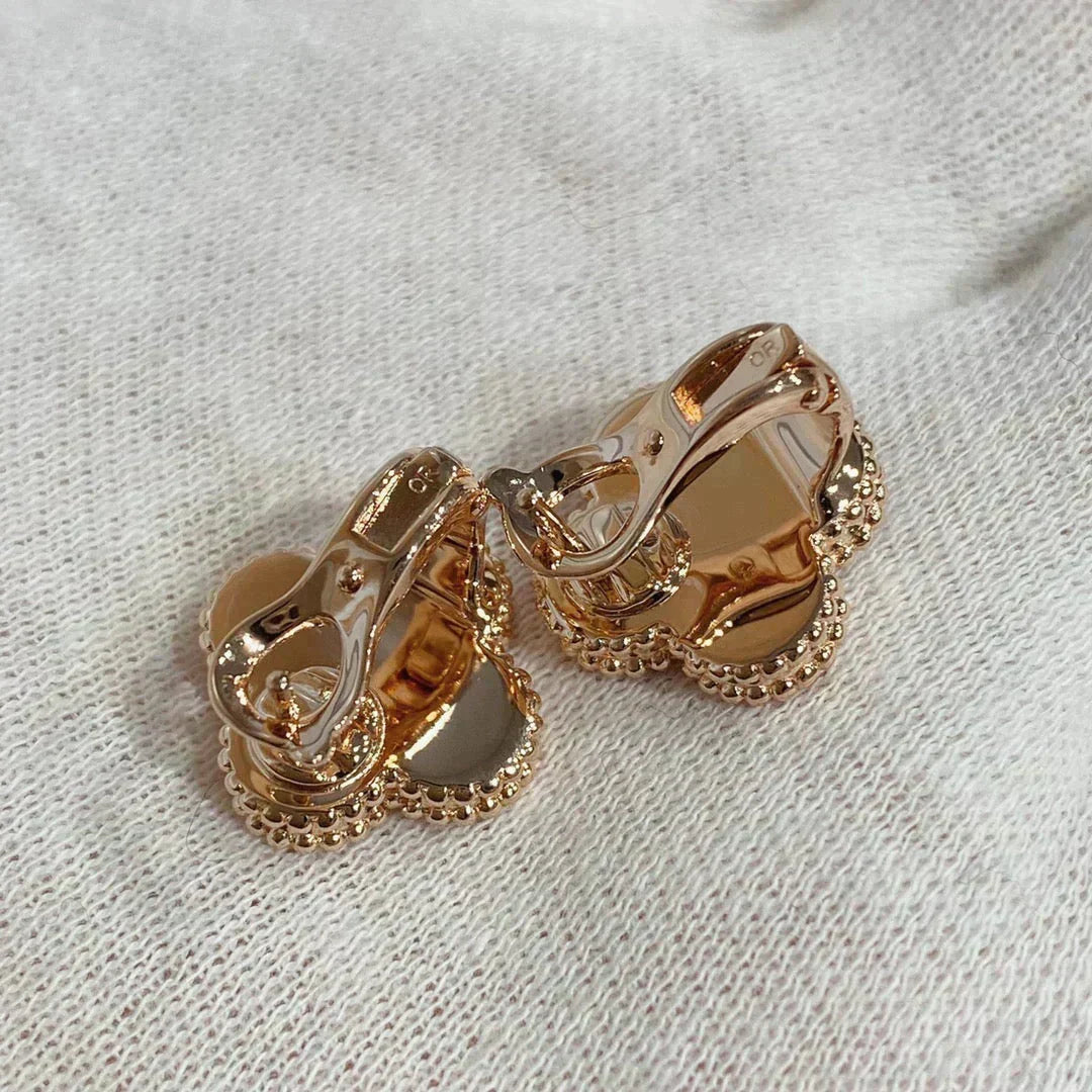 [⭐Shinejoy]CLOVER MEDIUM 1 MOTIV OHRRINGE KARNEOL DIAMANT