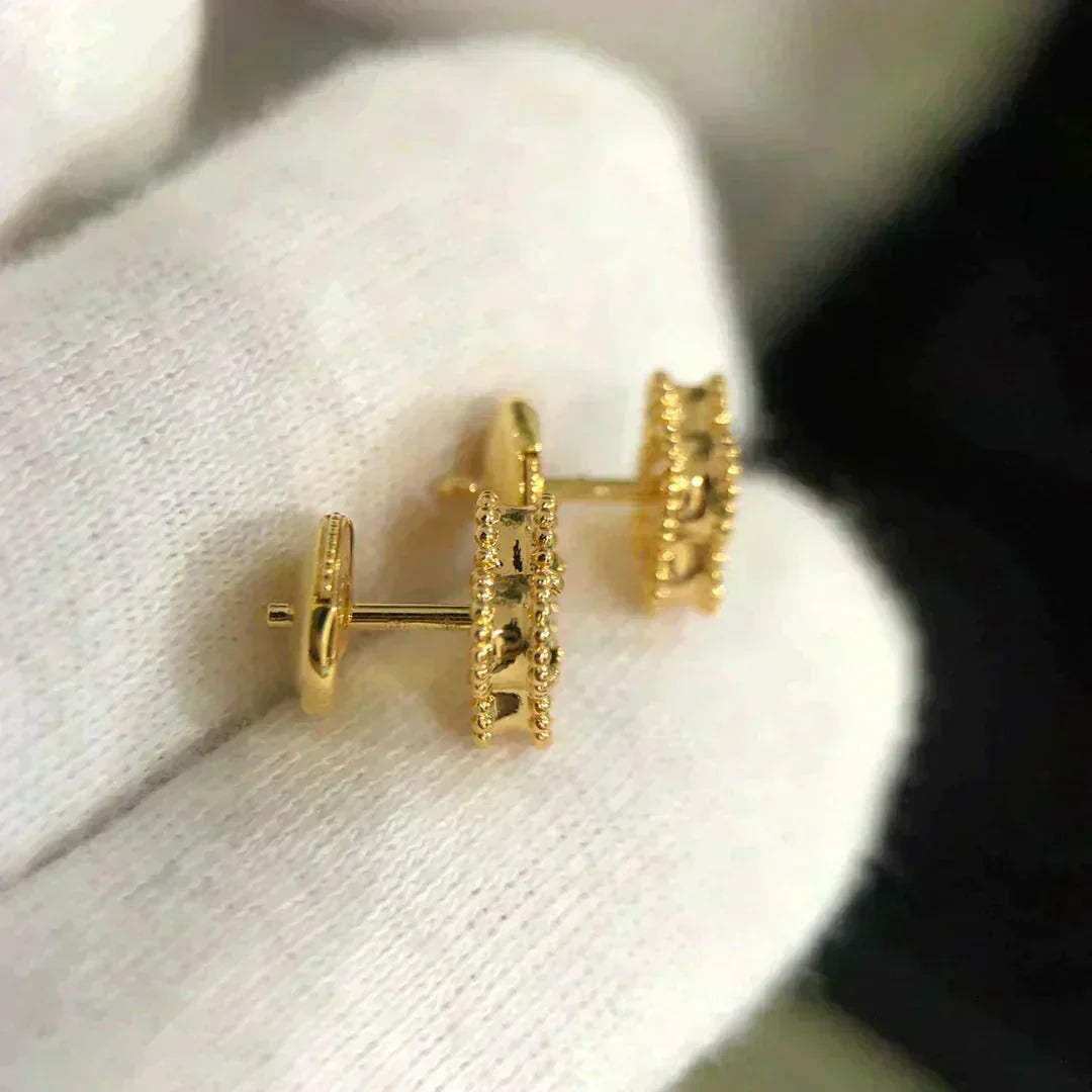 [⭐Shinejoy]クローバーミニ 9.5mm マラカイト ピアス