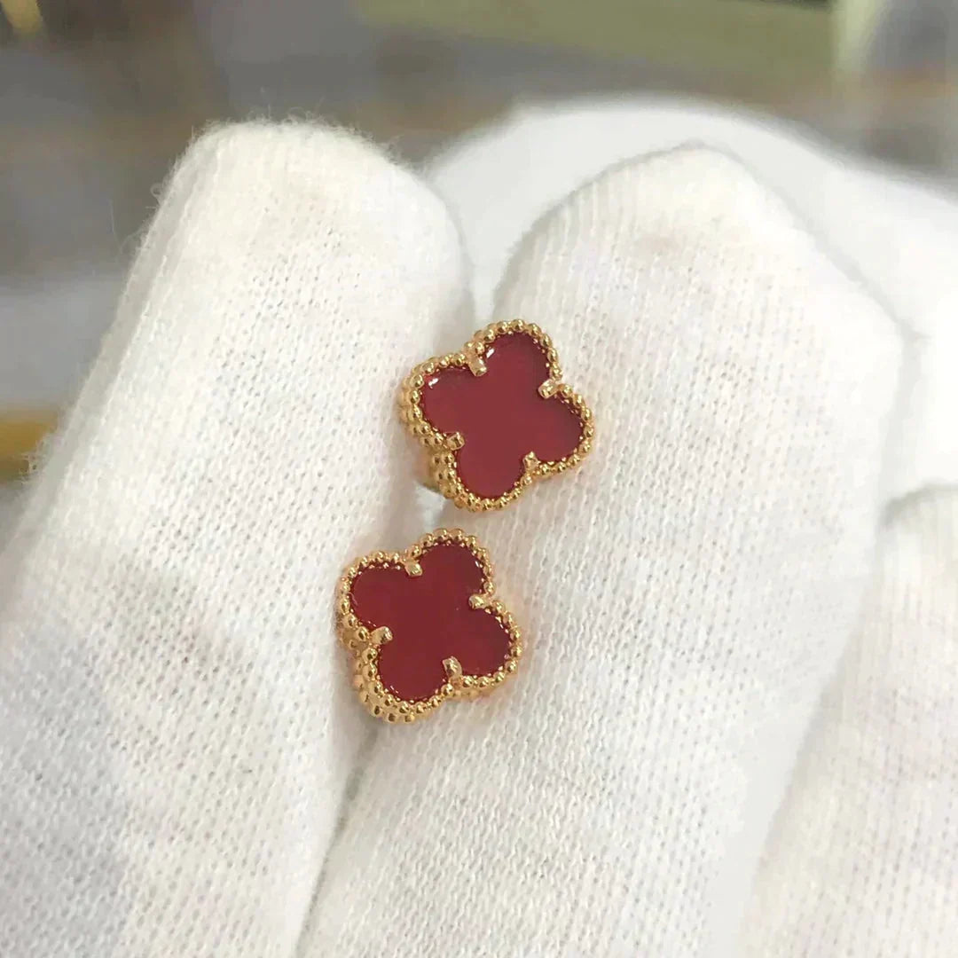 [⭐Shinejoy]CLOVER MINI 9.5MM カーネリアンピアス