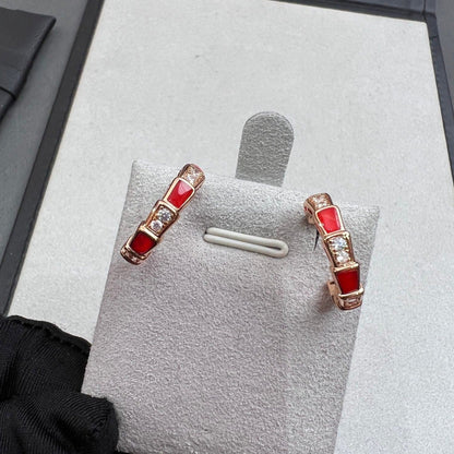 [⭐Shinejoy]SERPENTI KARNEOL OHRRINGE IN ROSÉGOLD