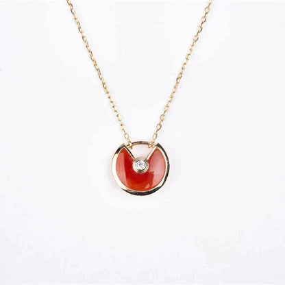 [⭐Shinejoy]AMULETTE GOLD CARNELIAN ONYX NECKLACE